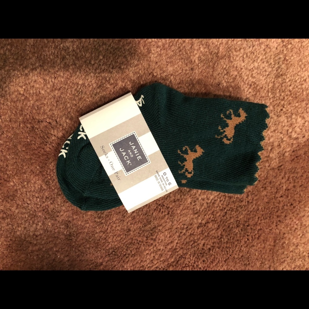 Five pairs of unworn, 0-6 months NWT Janie and Jack socks - regularly $8/pair.